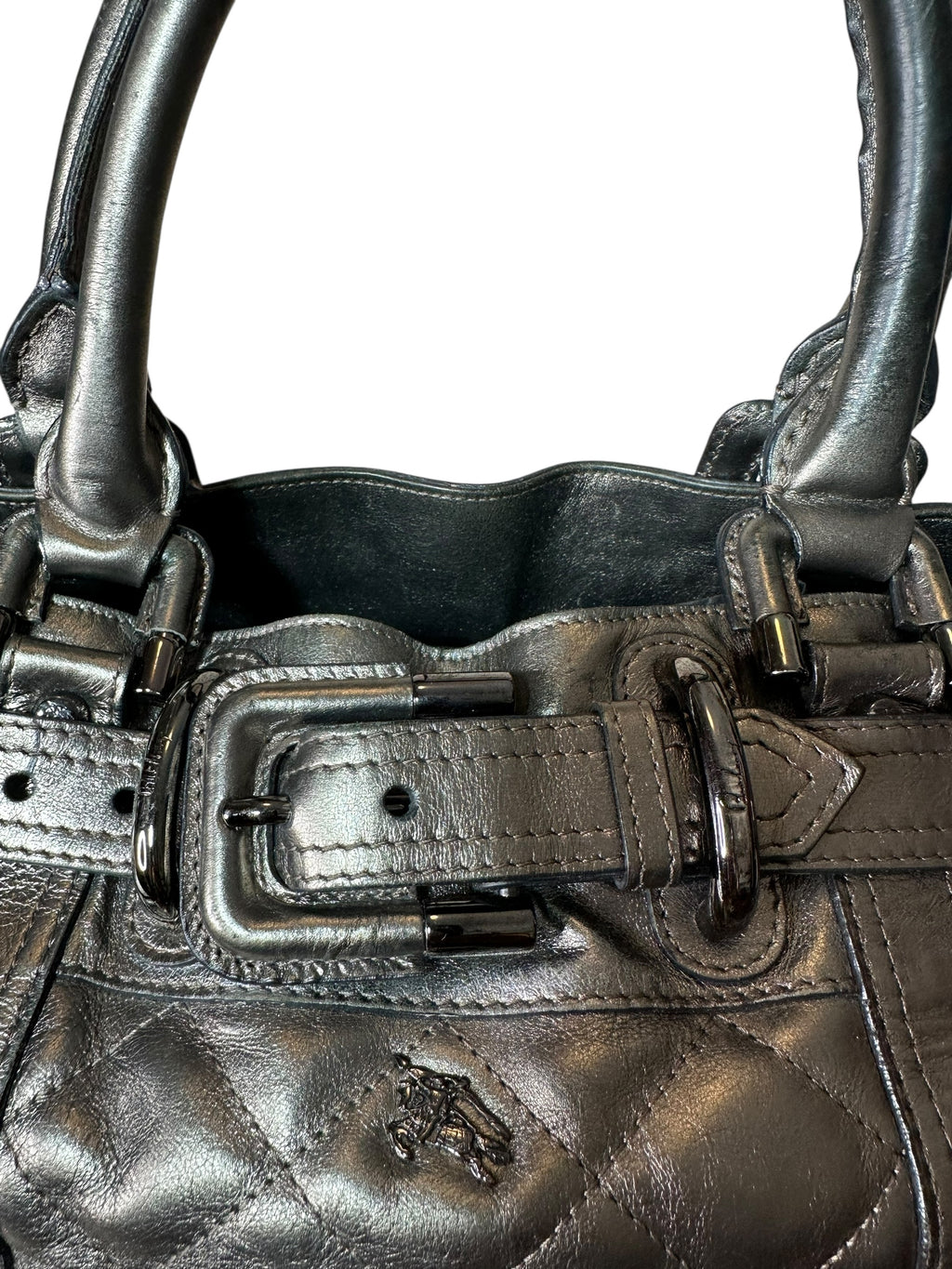 Burberry borsa in pelle metallizzata — foto 5