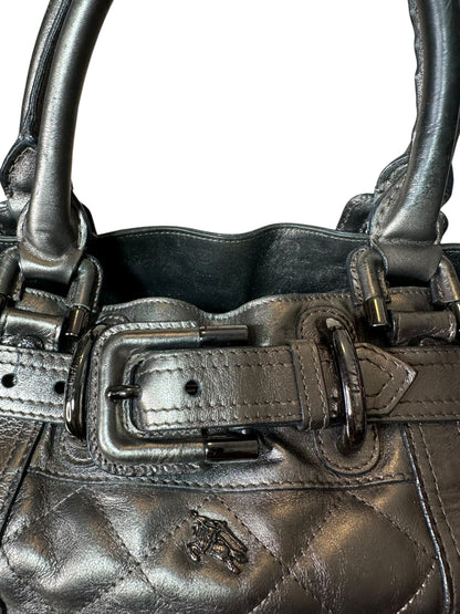 Burberry borsa in pelle metallizzata