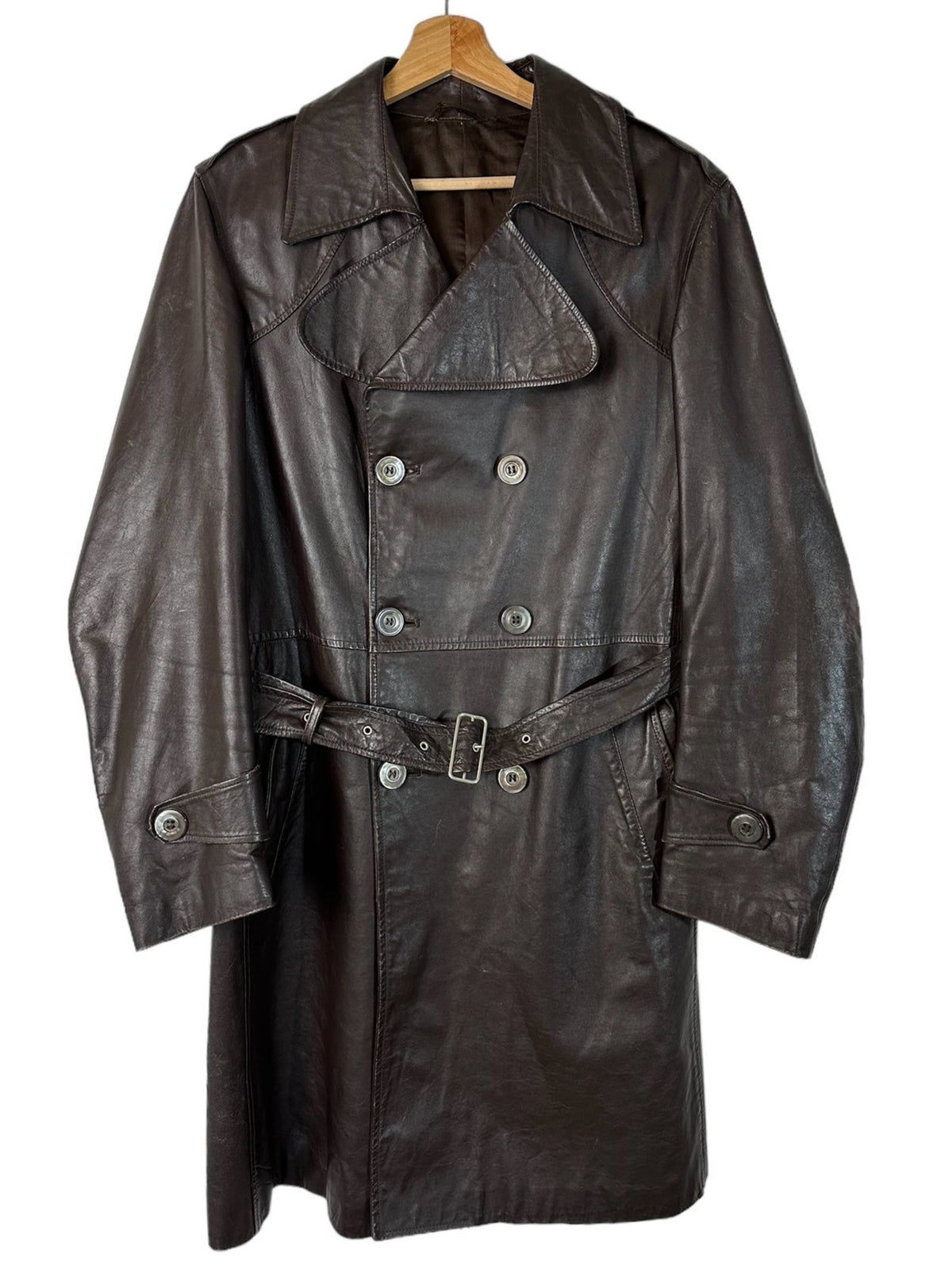 Trench vintage in pelle