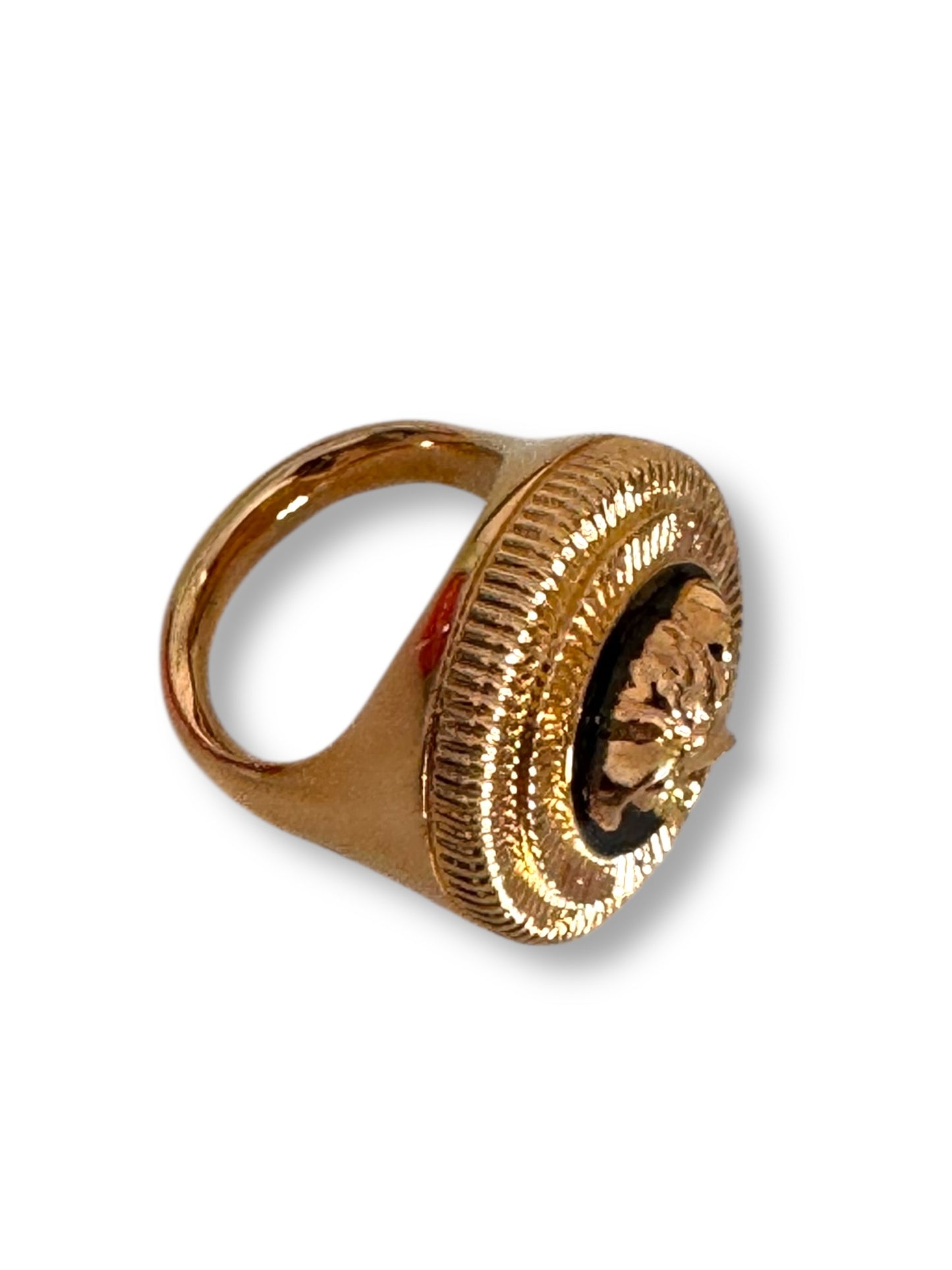 Anello Versace Medusa Gold Tone Fashion Jewelry Made in Italy Taglia 21 — foto 4