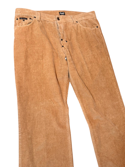 Pantaloni D&G Dolce & Gabbana velluto beige 5 tasche taglia 52 — foto 2