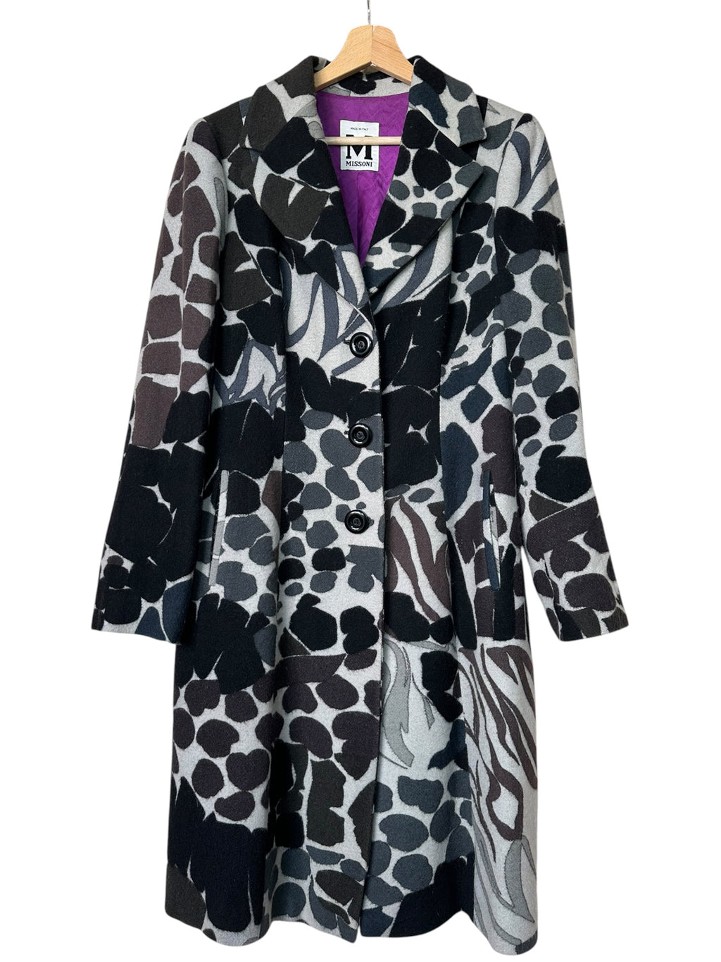M Missoni cappotto vintage in lana fantasia – Taglia 46