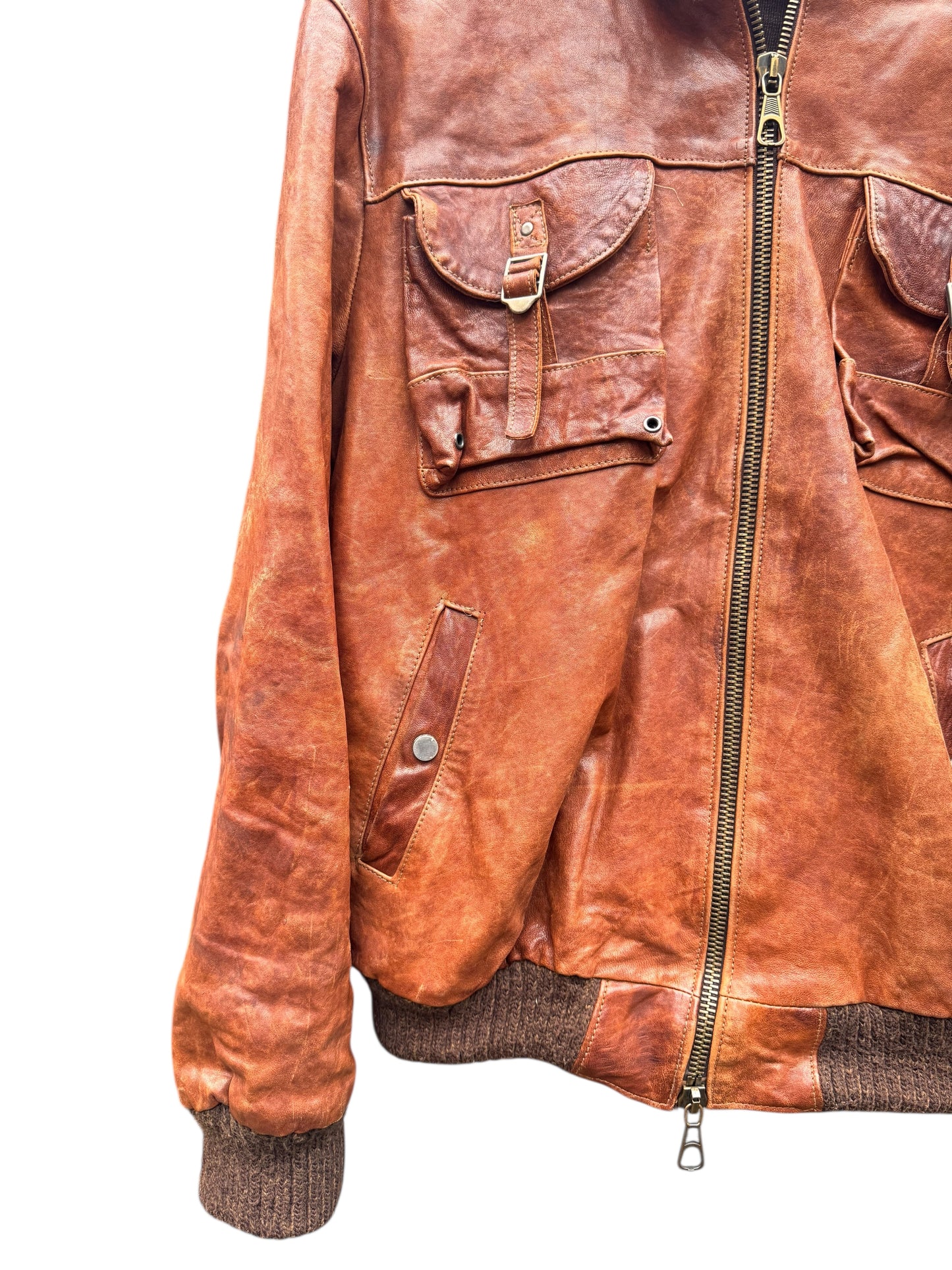 Giacca pelle vera con cappuccio e pelliccia - Made in Italy