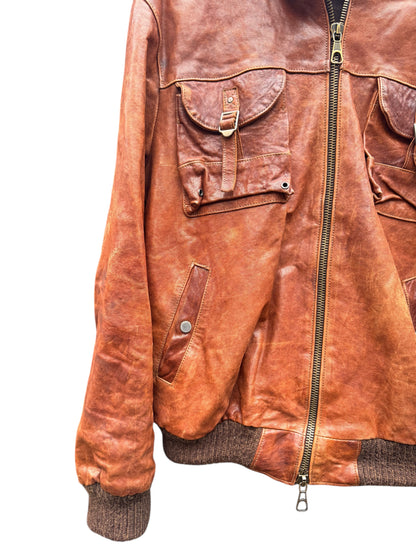 Giacca pelle vera con cappuccio e pelliccia - Made in Italy