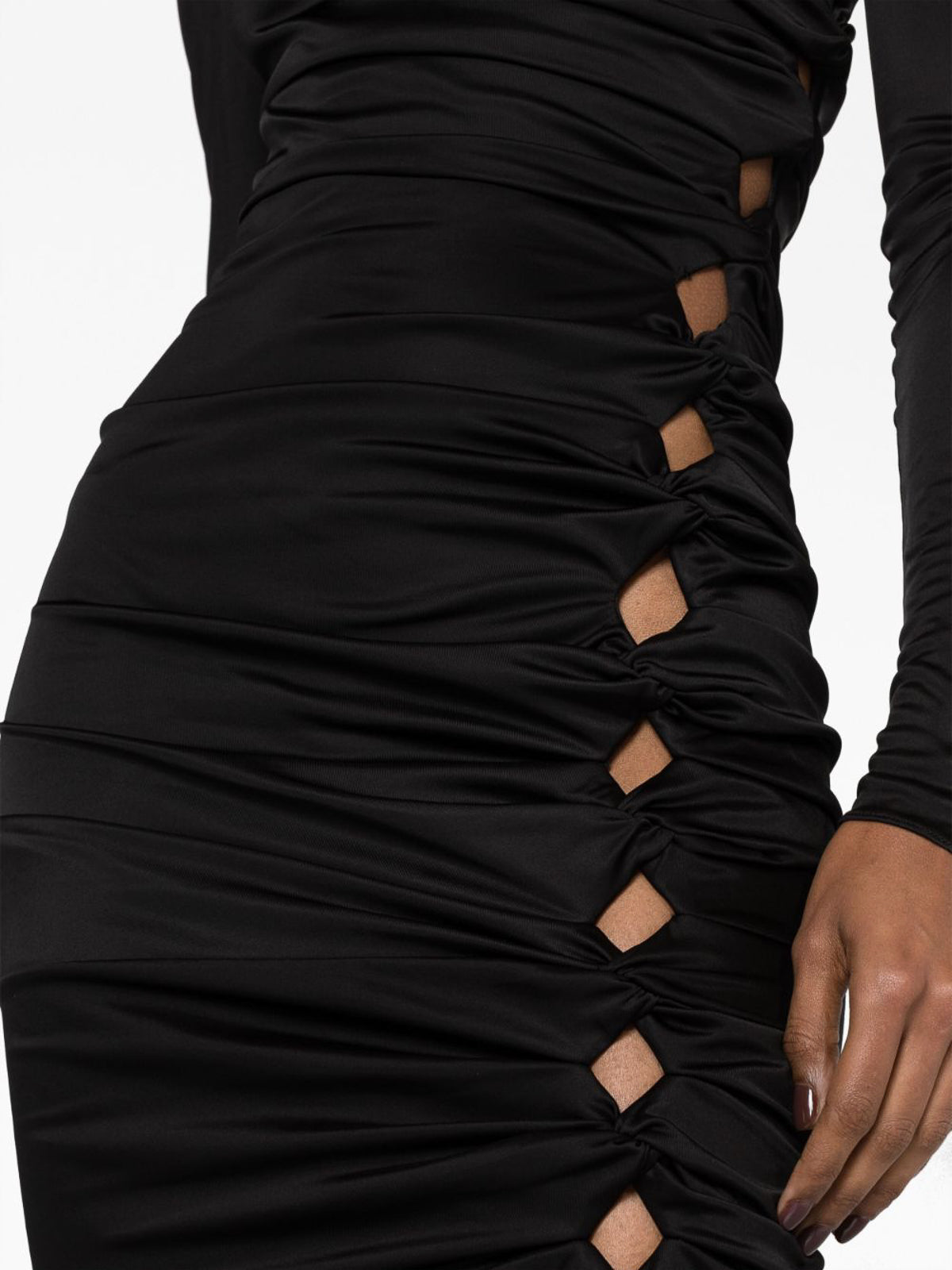 Versace x Dua Lipa Abito Nero Cut-Out in Viscosa - Taglia IT 38 - Made in Italy.