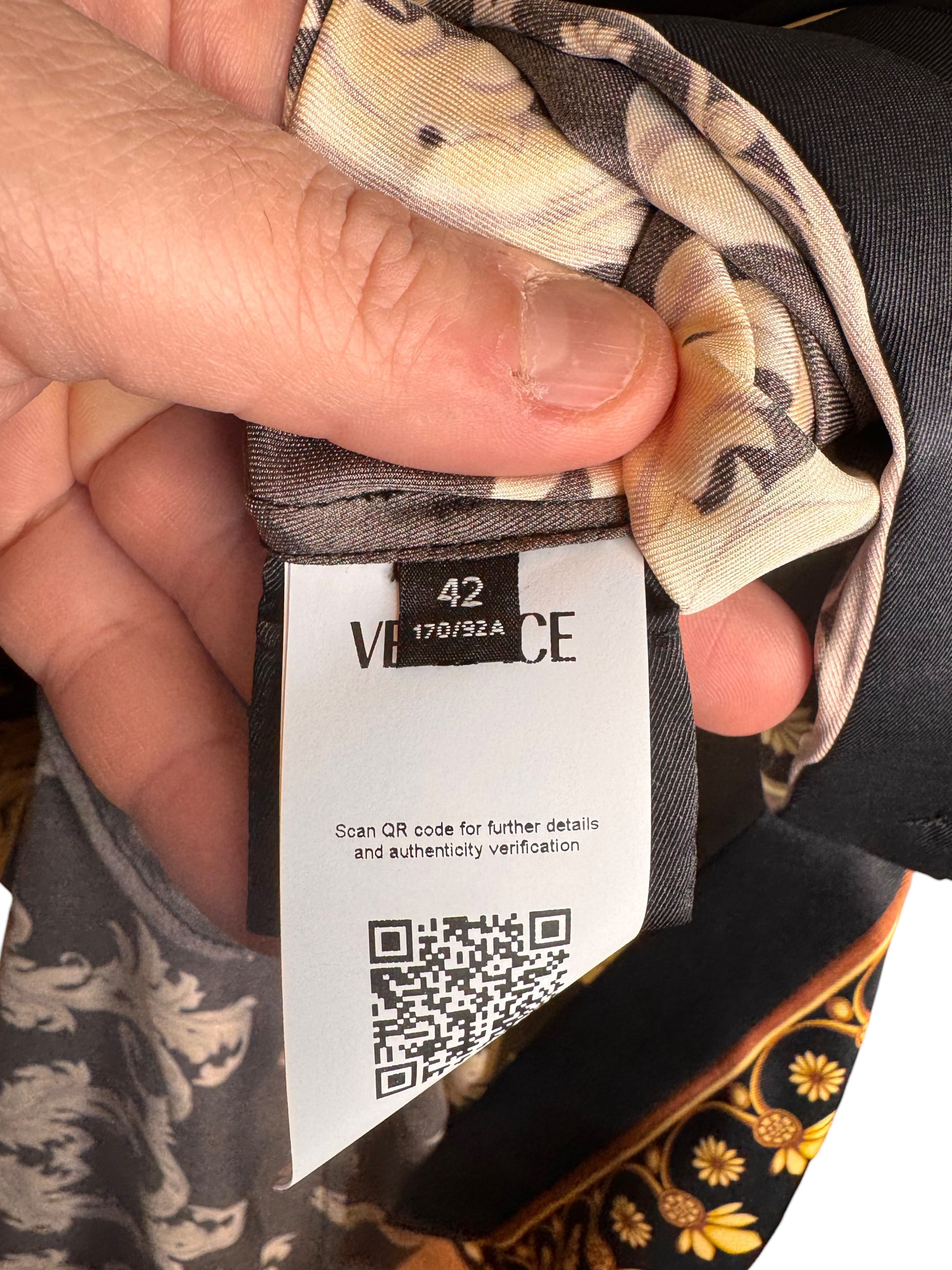 Abito chemisier Versace barocco nero oro tg 42 con bottoni Medusa — foto 13