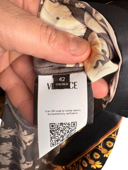Abito chemisier Versace barocco nero oro tg 42 con bottoni Medusa — foto 13