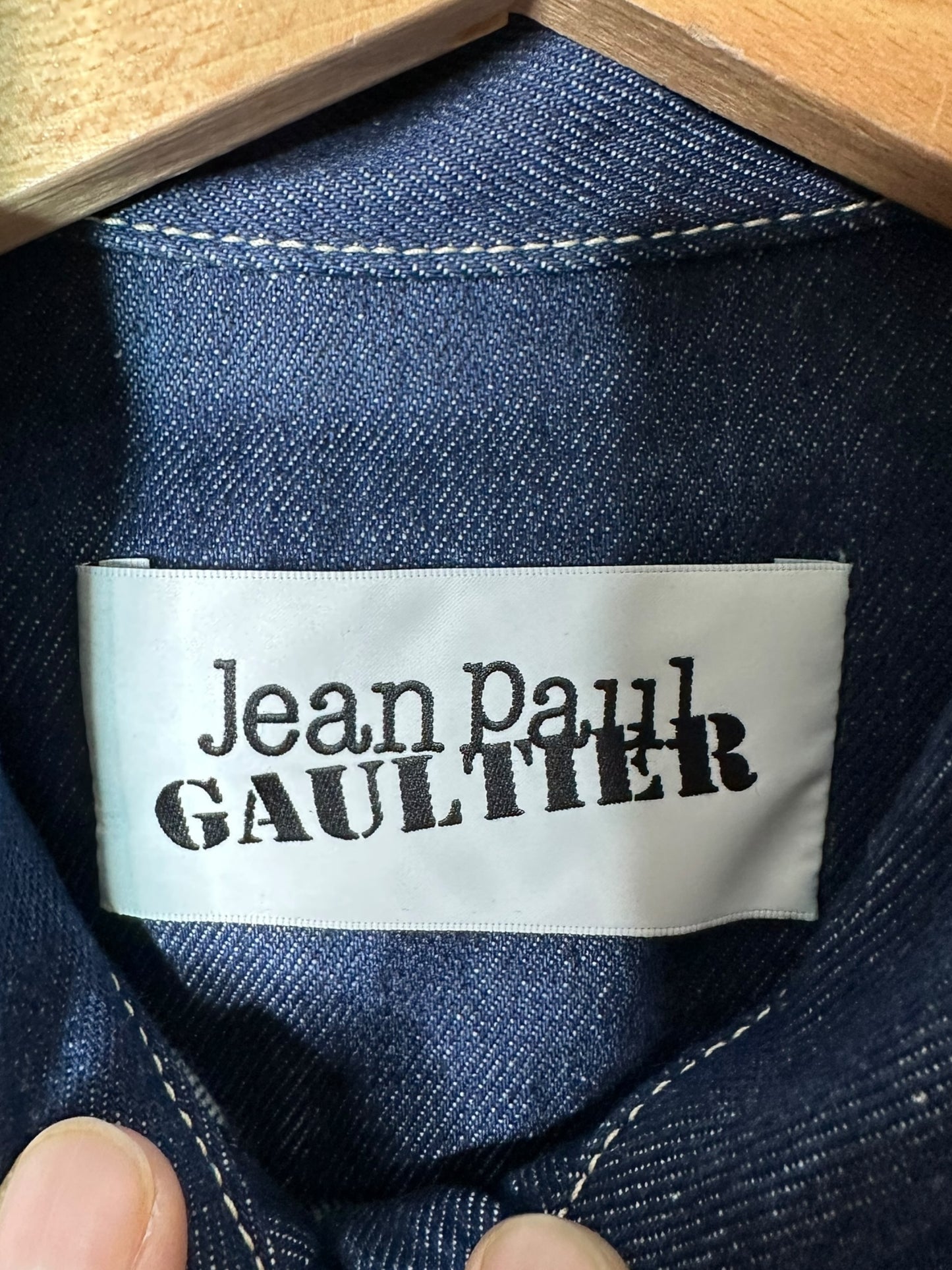 Jean Paul Gaultier maxi giacca in denim (S)