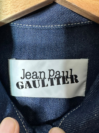 Jean Paul Gaultier maxi giacca in denim (S)