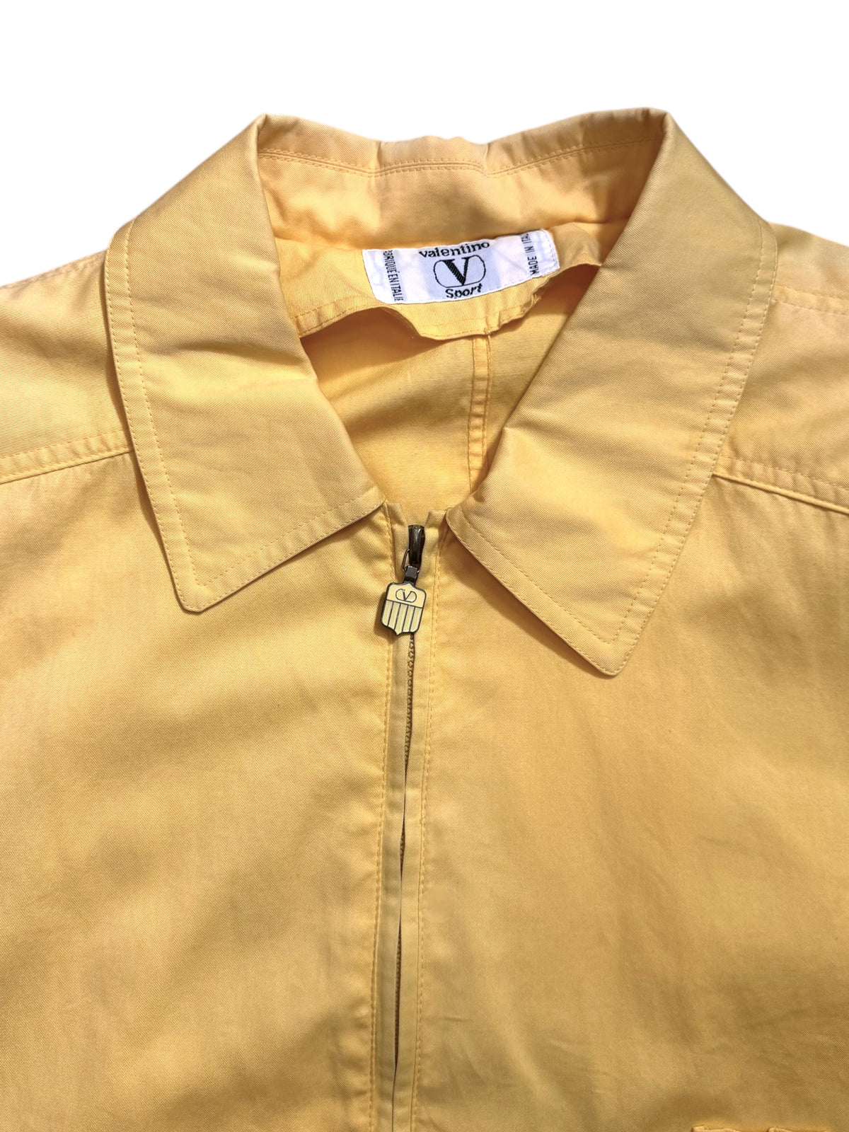Giacca Valentino Sport gialla uomo vintage Made in Italy 100% cotone — foto 4