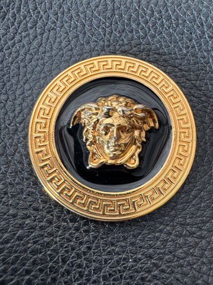 Versace Borsa a Tracolla Uomo in Pelle Nero con Medusa