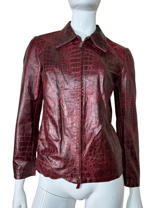 Giacca vitage in pelle stampata (M)