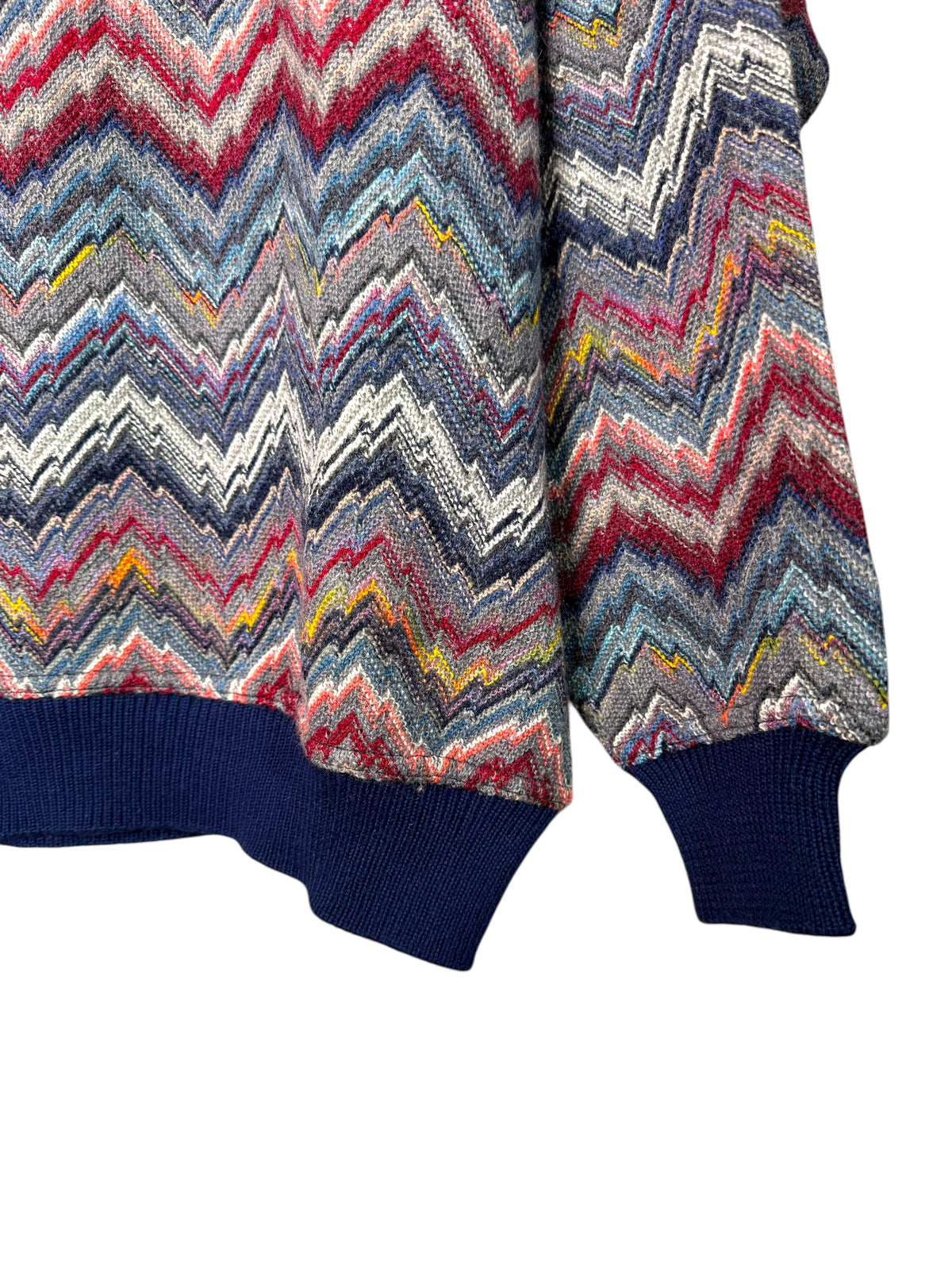 Maglione vintage Pancari Made in Italy multicolor zig zag lana Tg. 54 — foto 4