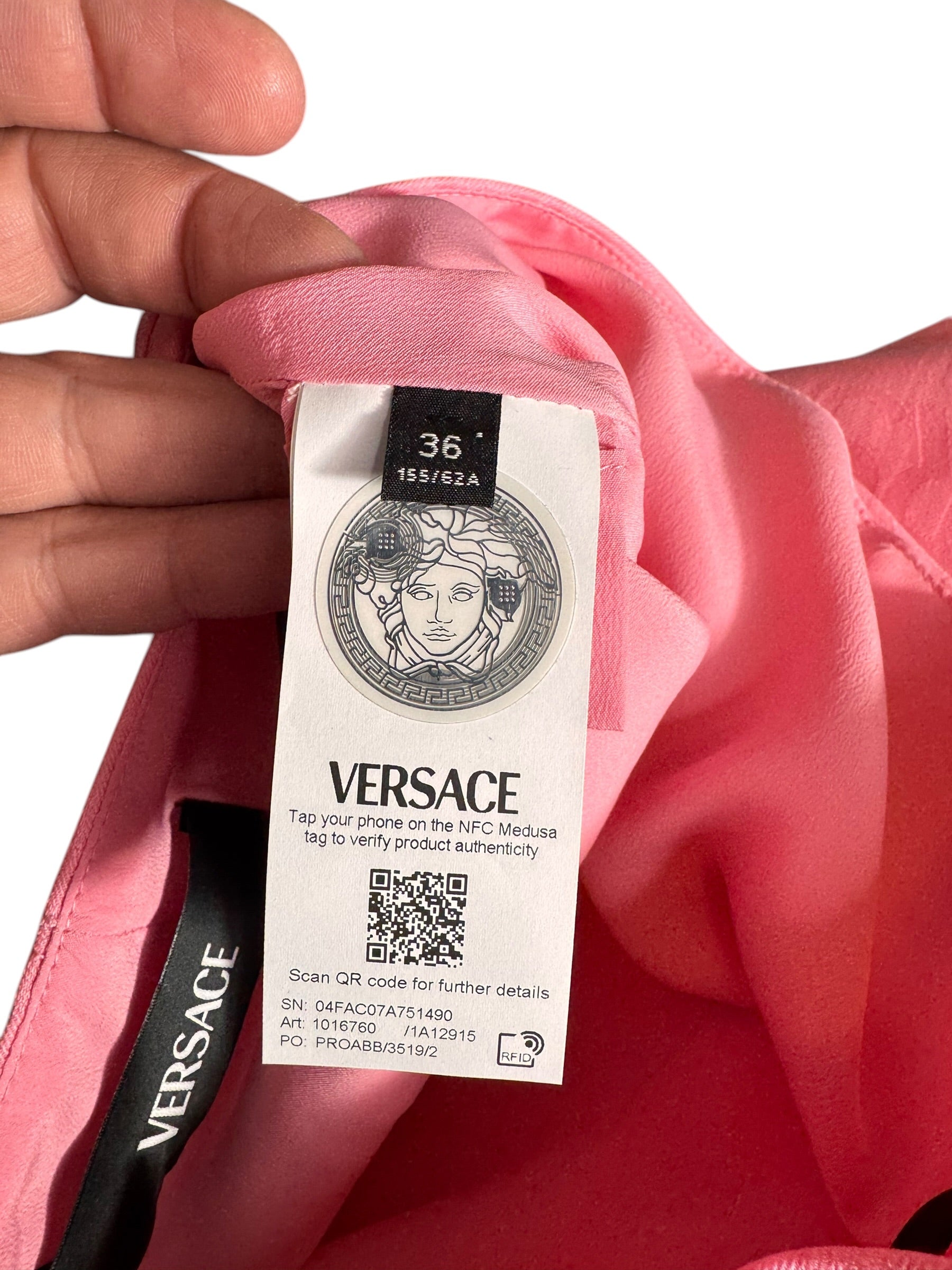 Versace gonna rosa jacquard Medusa oro — foto 9