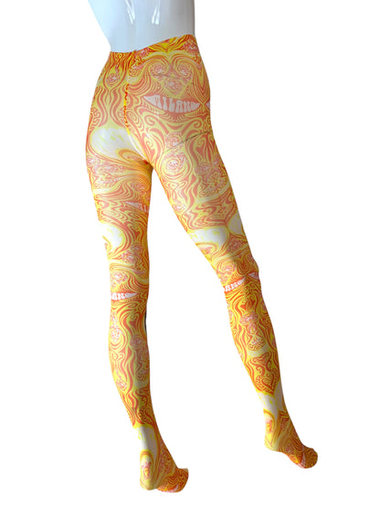 Collant Versace donna Medusa swirl giallo-arancio – Taglia M – Nuovi con cartellino