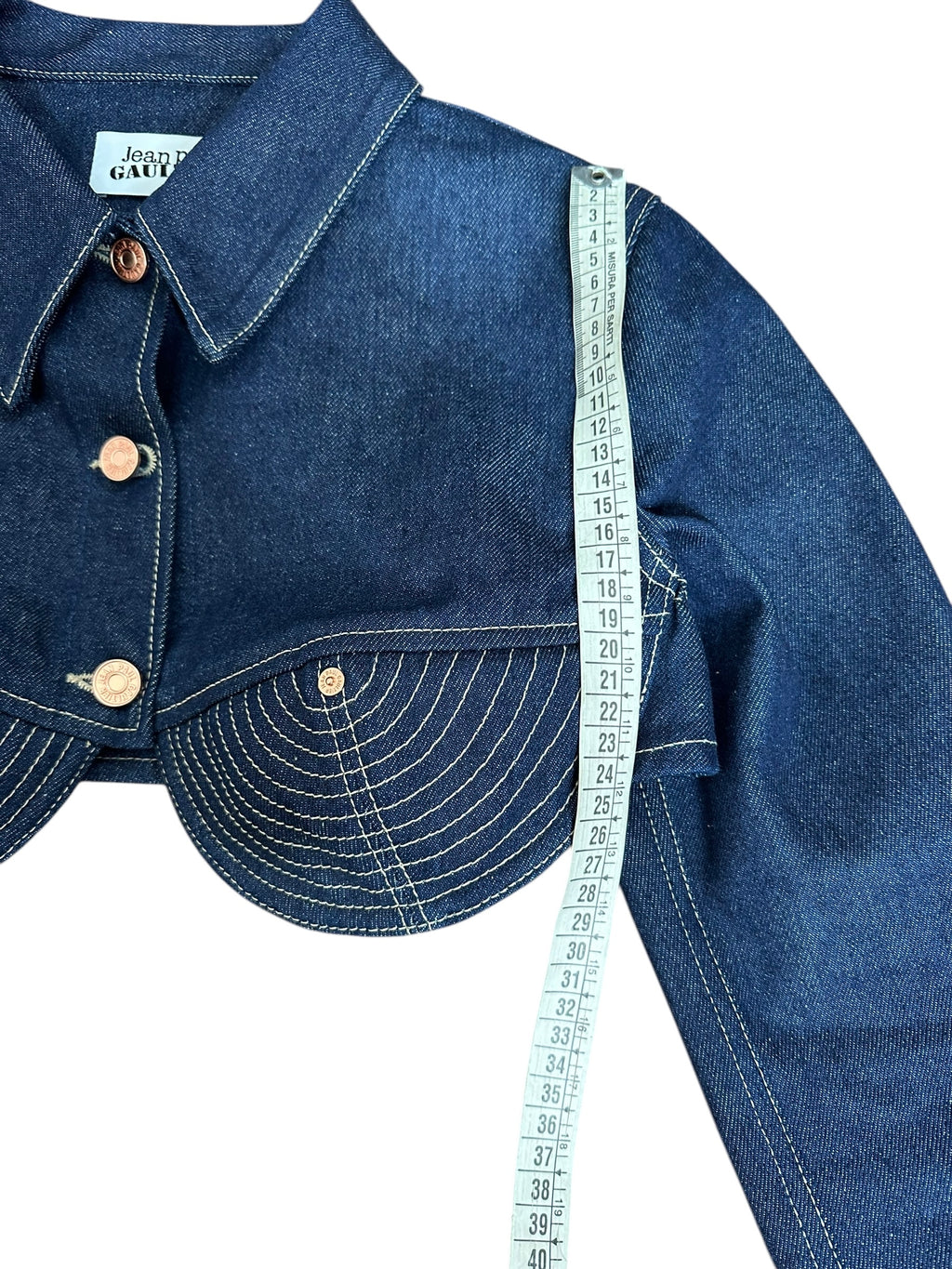 Jean Paul Gaultier giacca in denim crop — foto 12