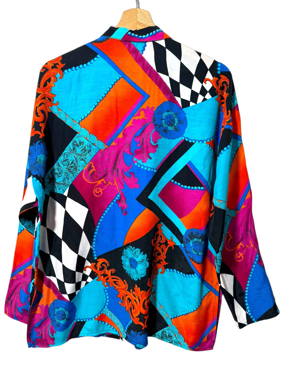 Camicia vintage con stampa barocca multicolore — foto 4