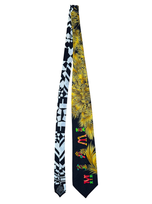 Cravatta Gianni Versace Vintage in Seta – Fantasia “MIAMI” Palme Tropicali