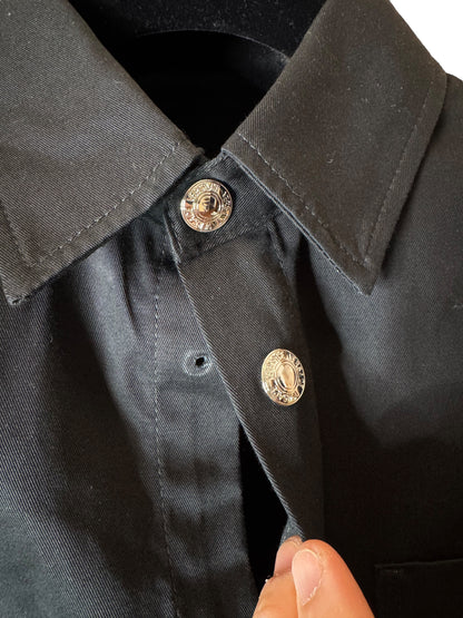 Camicia overshirt Versace nera con logo Medusa ricamato – Taglia 50.