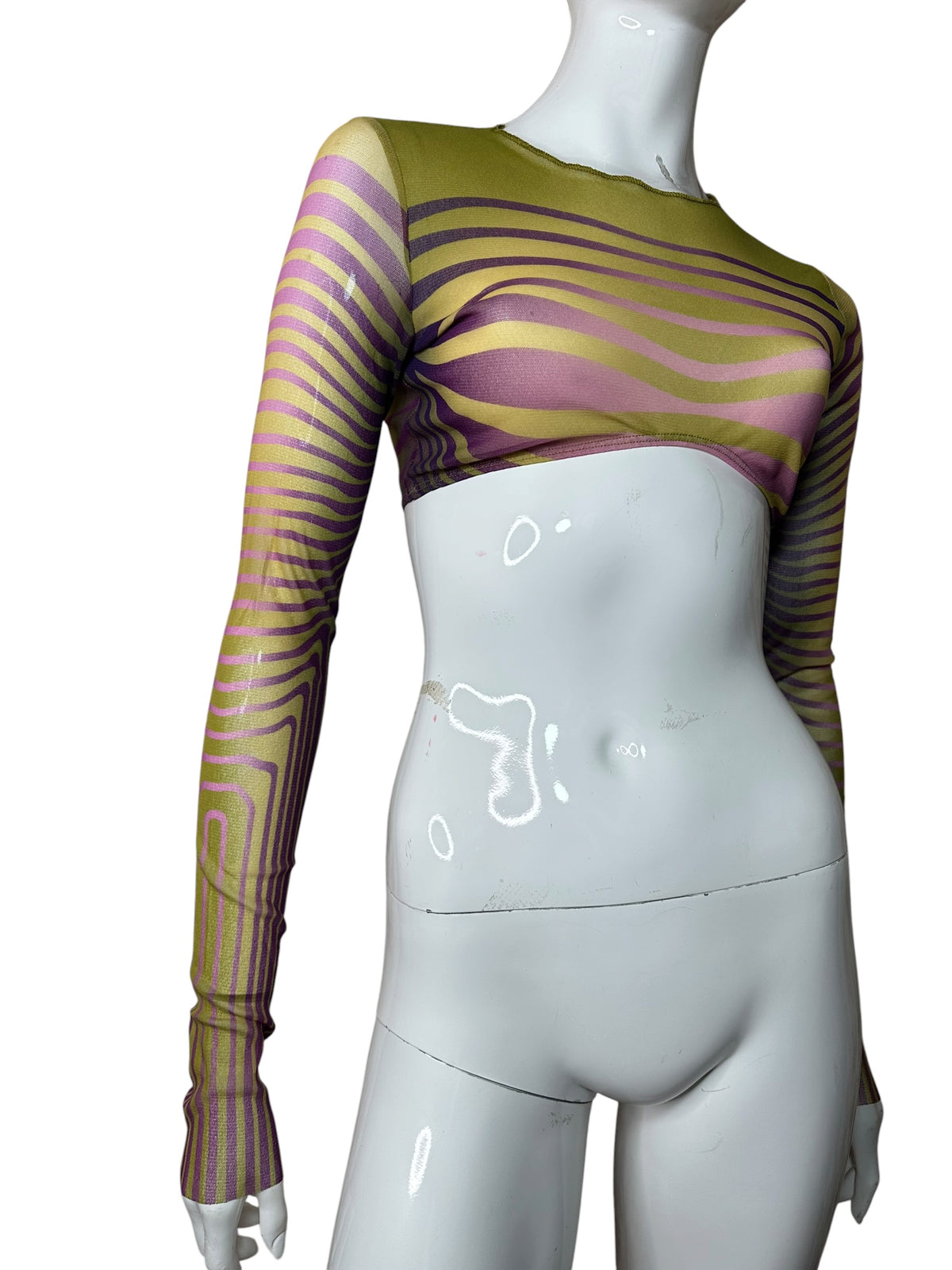 Jean Paul Gaultier crop top a righe (M-L) — foto 2