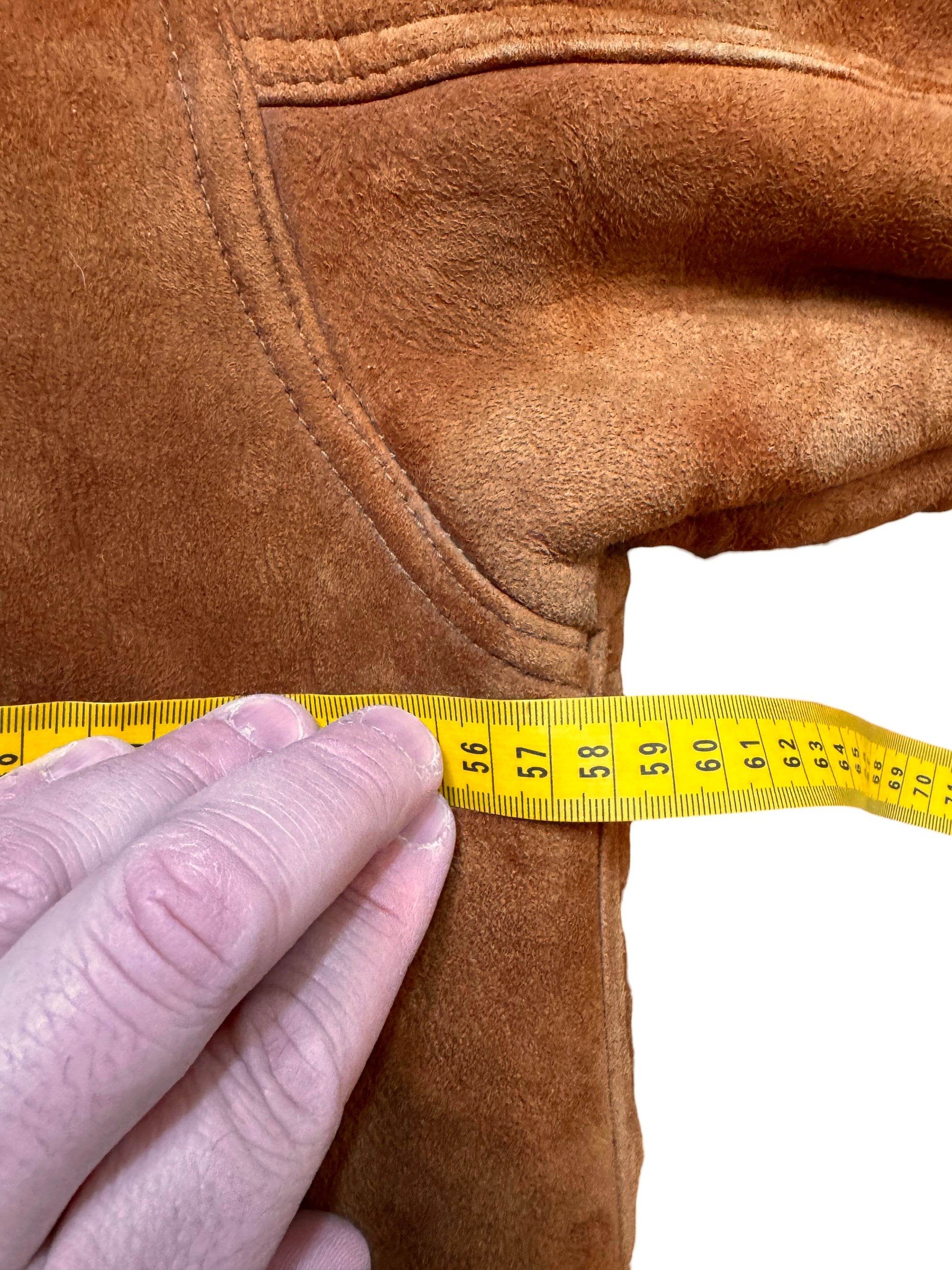 Giorgio Valenti giacca montone shearling vera pelle marrone tg 48 — foto 13