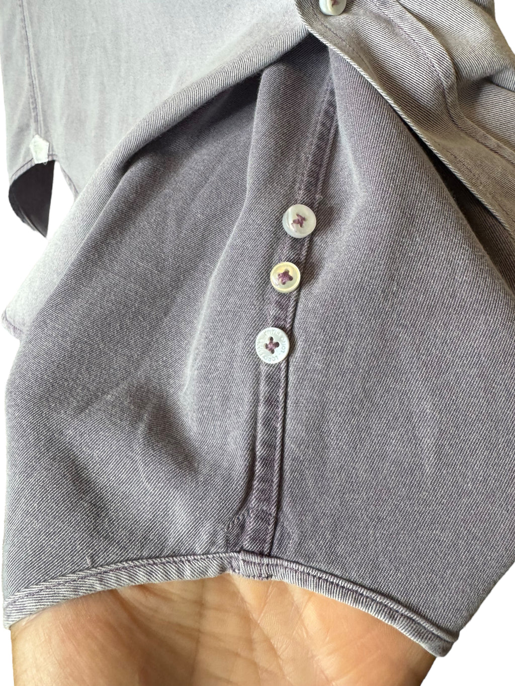 Loro Piana Camicia Uomo Cotone Soft Grigio L/XL – Bottoni Madreperla — foto 11