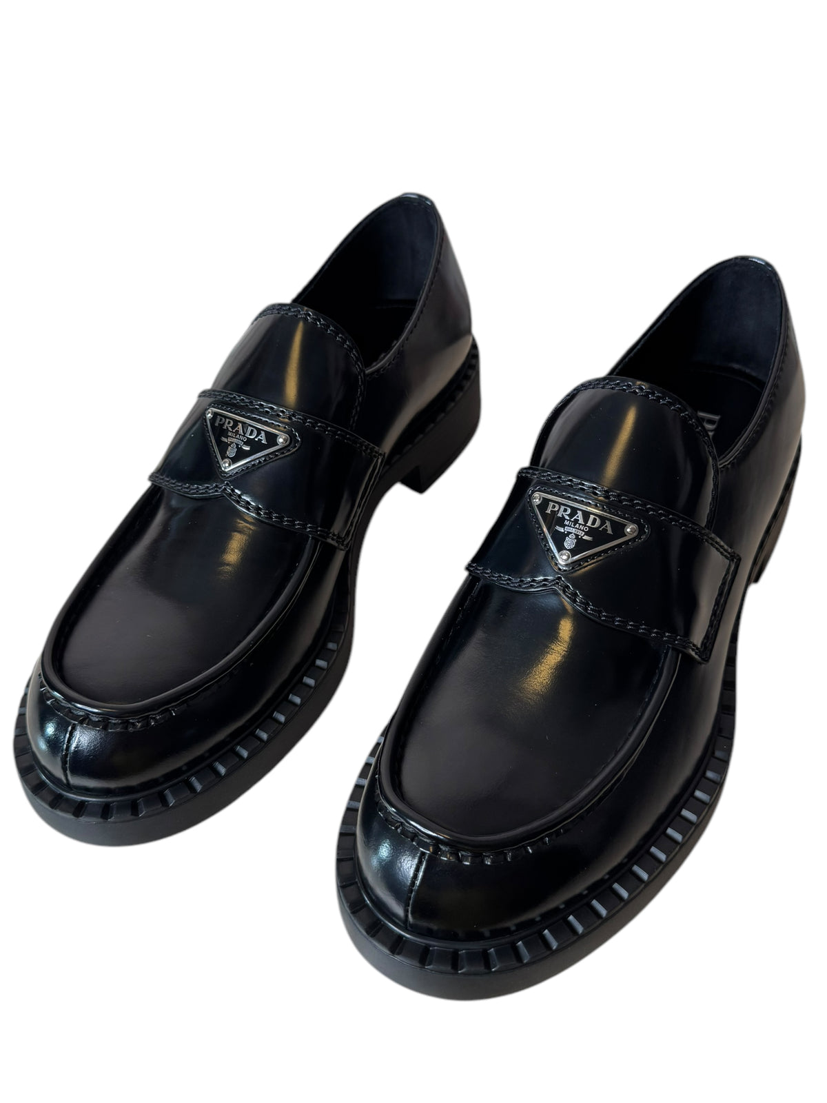 Prada mocassini in Pelle Spazzolata Nera Uomo — foto 2
