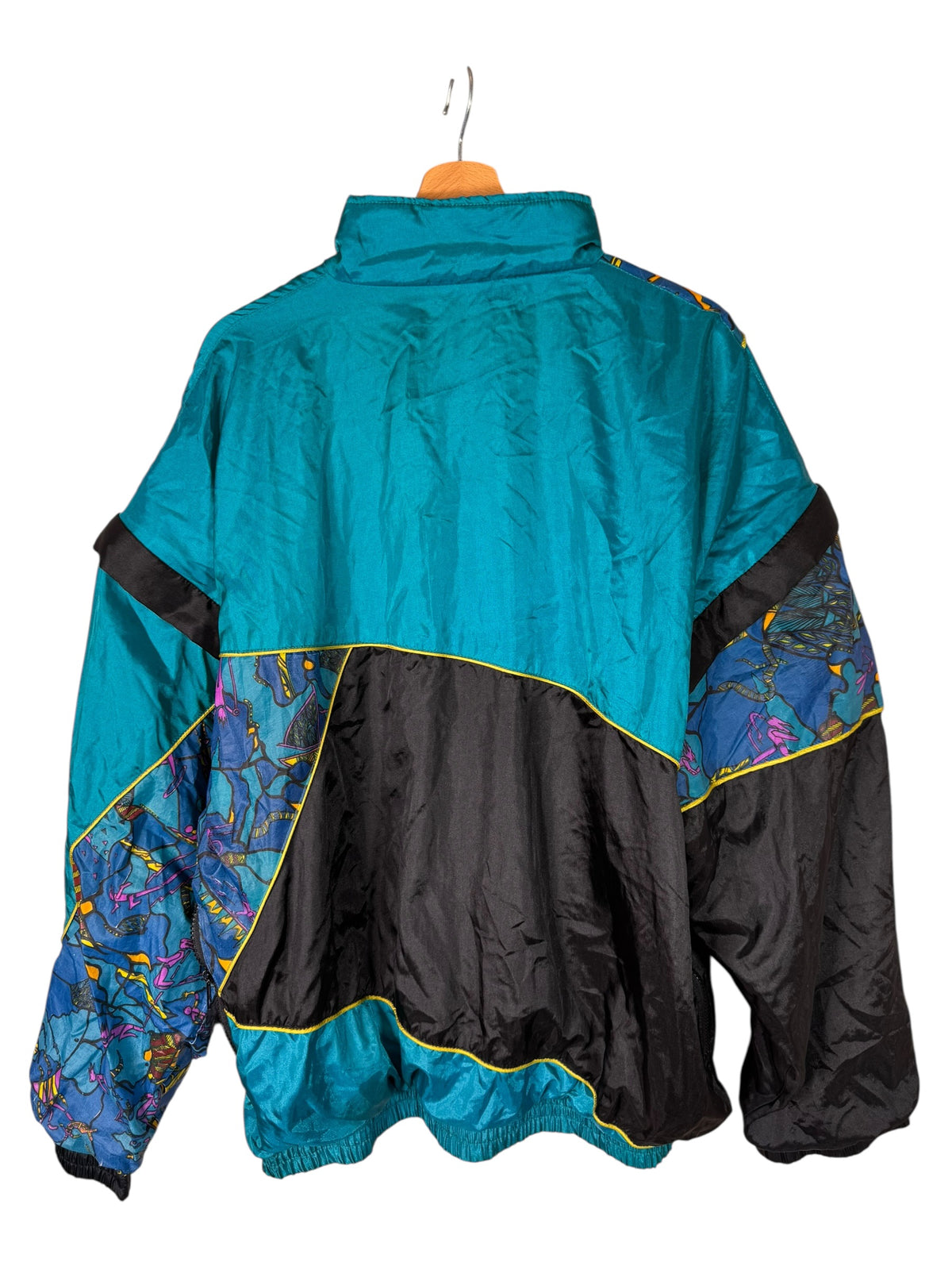 Giacca vintage anni 90 windbreaker fantasia sportiva oversize — foto 2