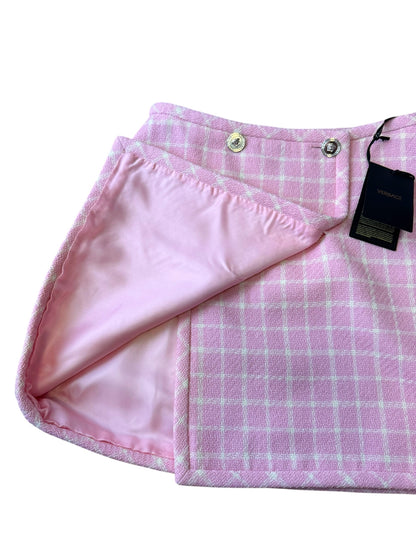 Gonna Versace tweed rosa lana vergine Medusa – TG 38 IT