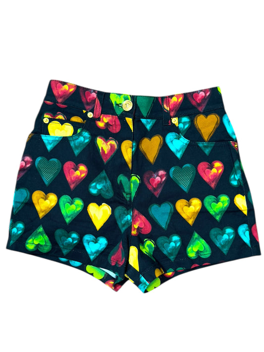 Shorts VERSACE Donna - Taglia 25 - Stampa Cuori Multicolor Iconica - Made in Italy