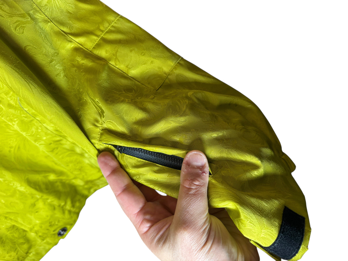 Giacca Versace Milano gialla con motivo Barocco tono su tono – Taglia 48