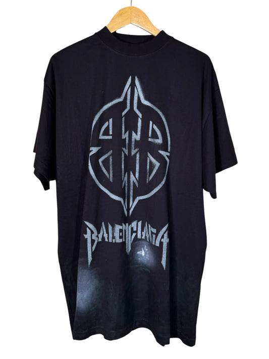 Balenciaga Metal Logo Oversize T-Shirt Nero - taglia 3