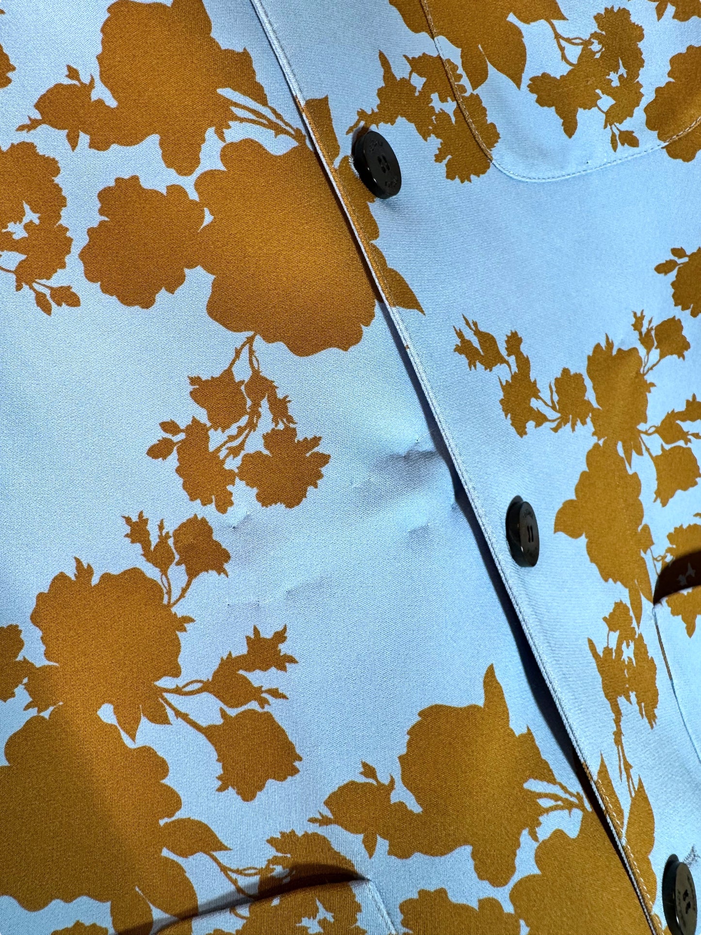 Giacca Versace azzurra con stampa floreale – Taglia 48 (M)