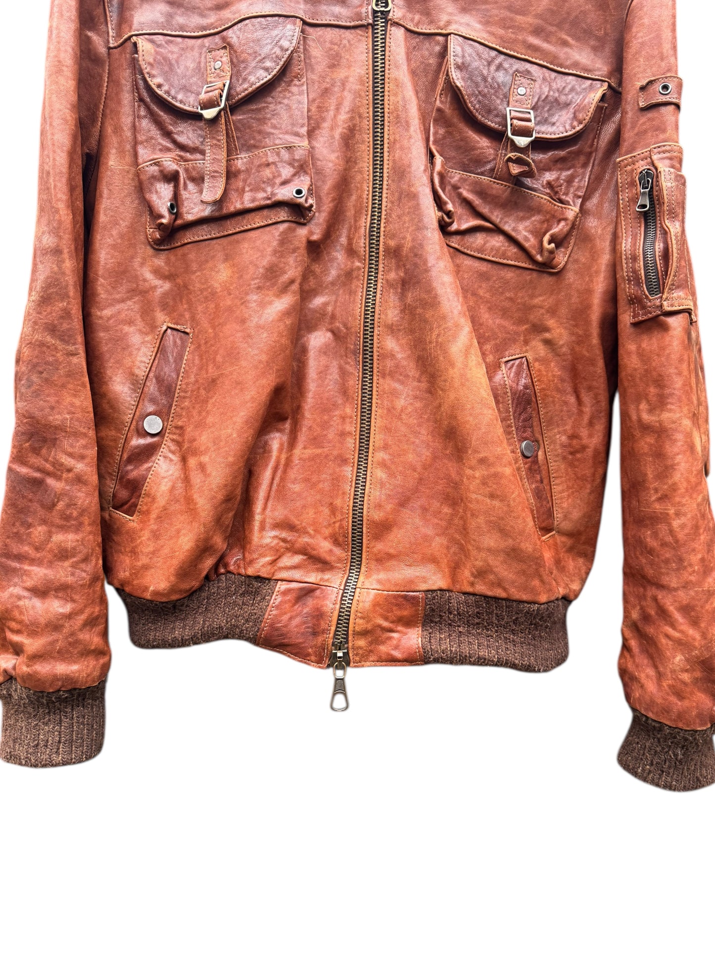 Giacca pelle vera con cappuccio e pelliccia - Made in Italy