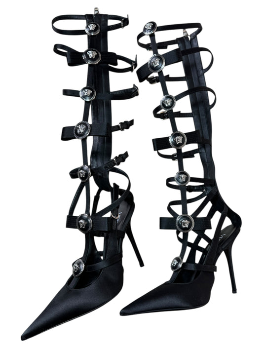 Sandali Gladiatore Versace Tg. 36 – Tacchi alti con Cinturini Medusa, Nuovi con Scatola