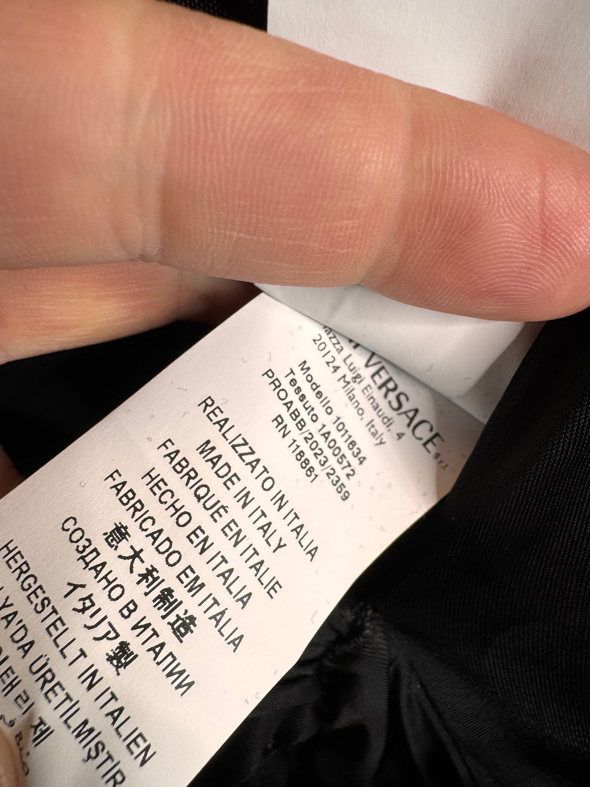 Abito Versace Nero Medusa Draped Jersey Made in Italy — foto 9