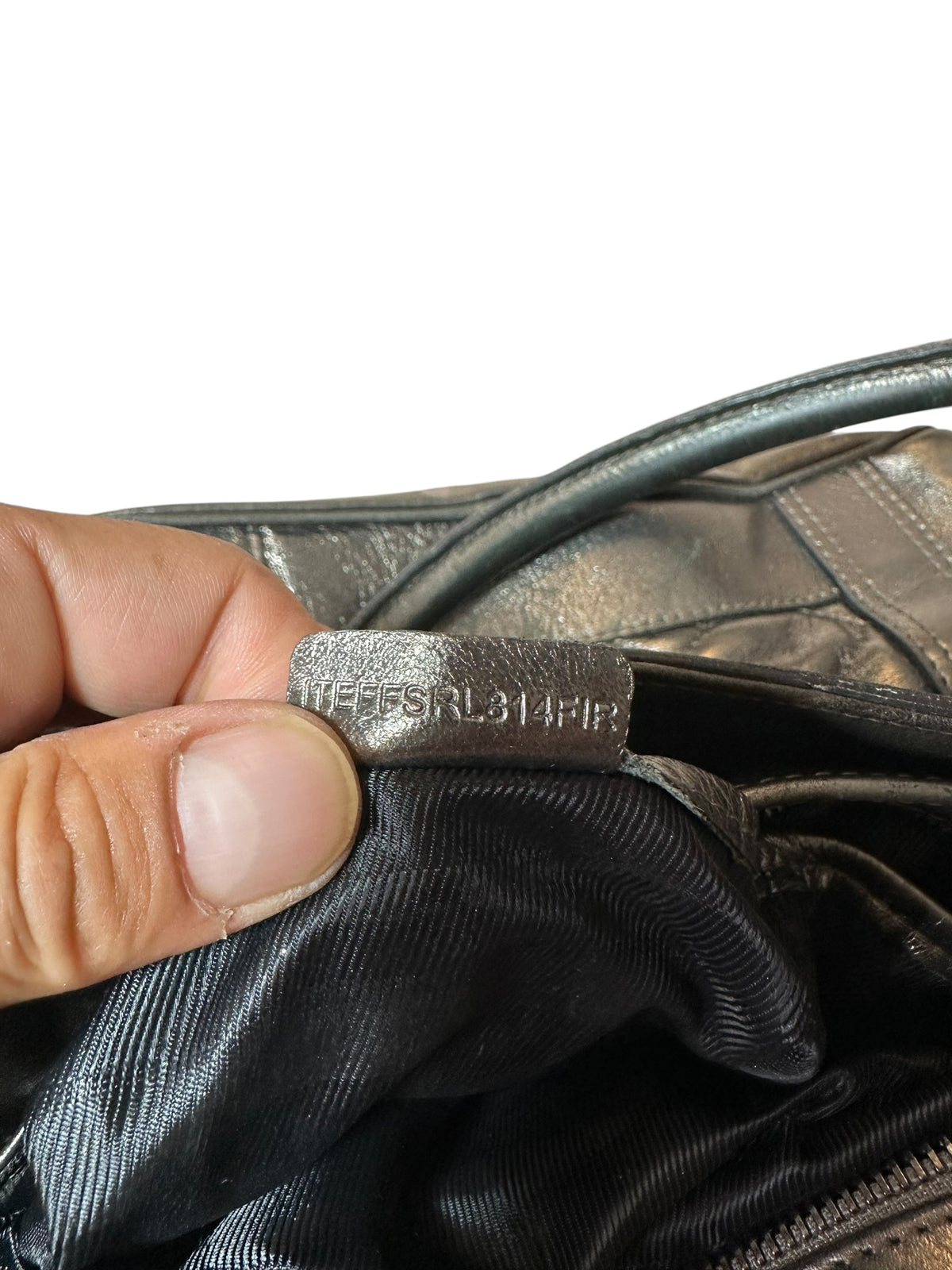 Burberry borsa in pelle metallizzata — foto 15