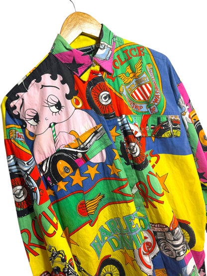 Versace vintage camicia Betty Boop Harley Davidson