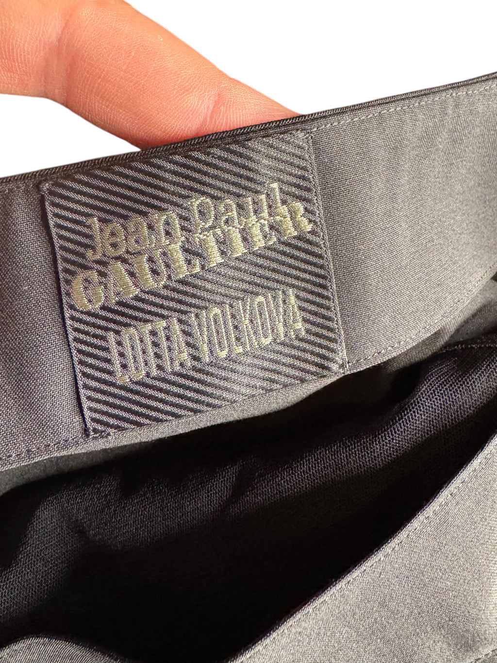 Jean Paul Gaultier Gonna Nera Cut Out in Lana Vergine Taglia IT 46 Nuova