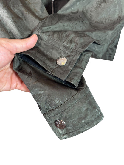 Versace Giacca Uomo Verde Jacquard Baroque con Dettaglio Medusa Taglia 48.