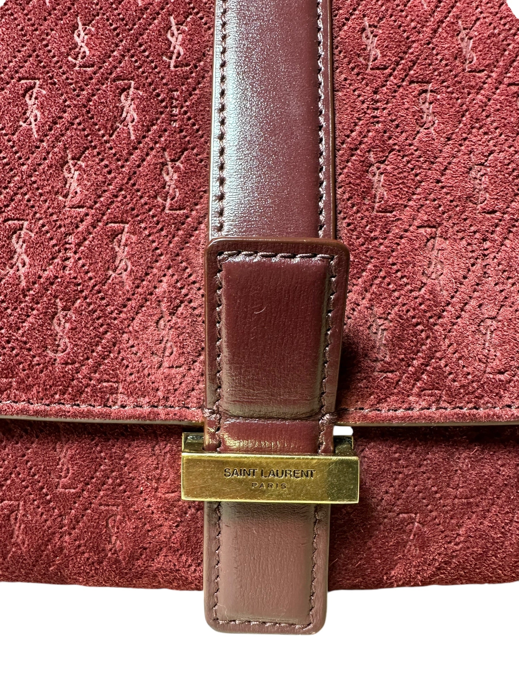 Saint Laurent borsa in suede monogram — foto 3
