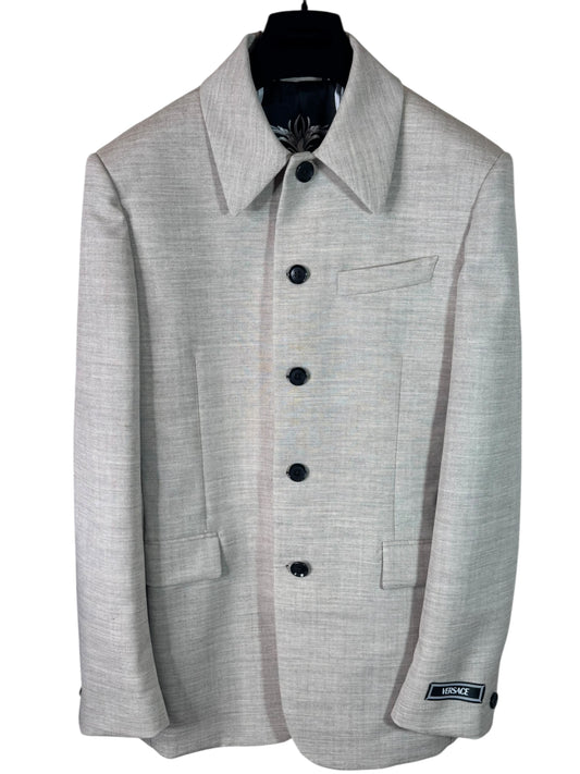 Versace Giacca Uomo Grigia con Fodera Baroque Taglia 48