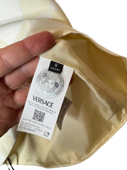 Versace canotta tank top checkerboard seta - taglia S