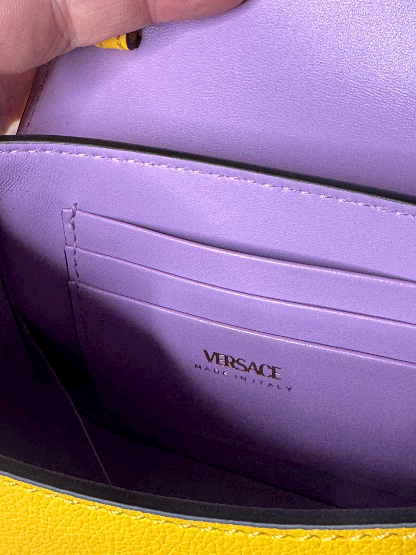 Versace La Medusa Mini Bag Gialla in Pelle