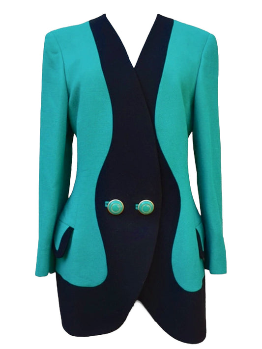 Gianni Versace Couture Vintage Blazer Donna 100% Lana