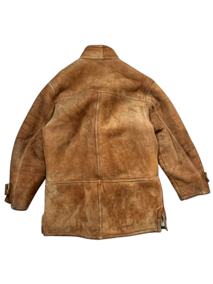 Giorgio Valenti giacca montone shearling vera pelle marrone tg 48 — foto 11