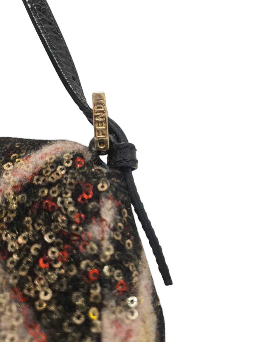 Fendi baguette vintage in lana e paillettes