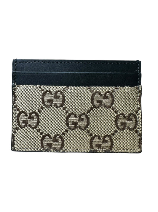 Gucci porta carte in tela e pelle