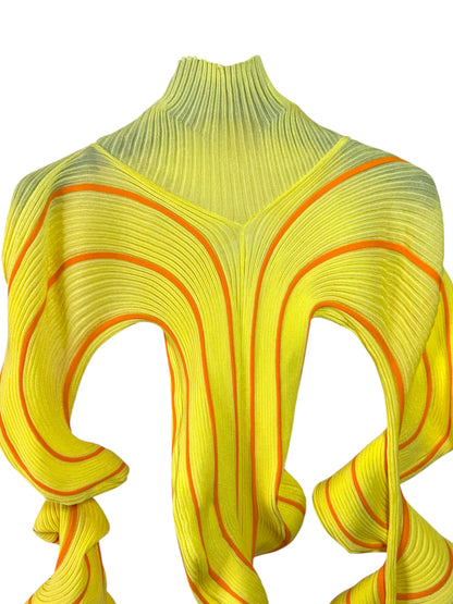 Bottega Veneta abito runway PE 2022 “Transparent Tennis Stripe Knit Sherbert” taglia S made in Italy