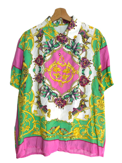 Camicia vintage con fantasia barocca (M)